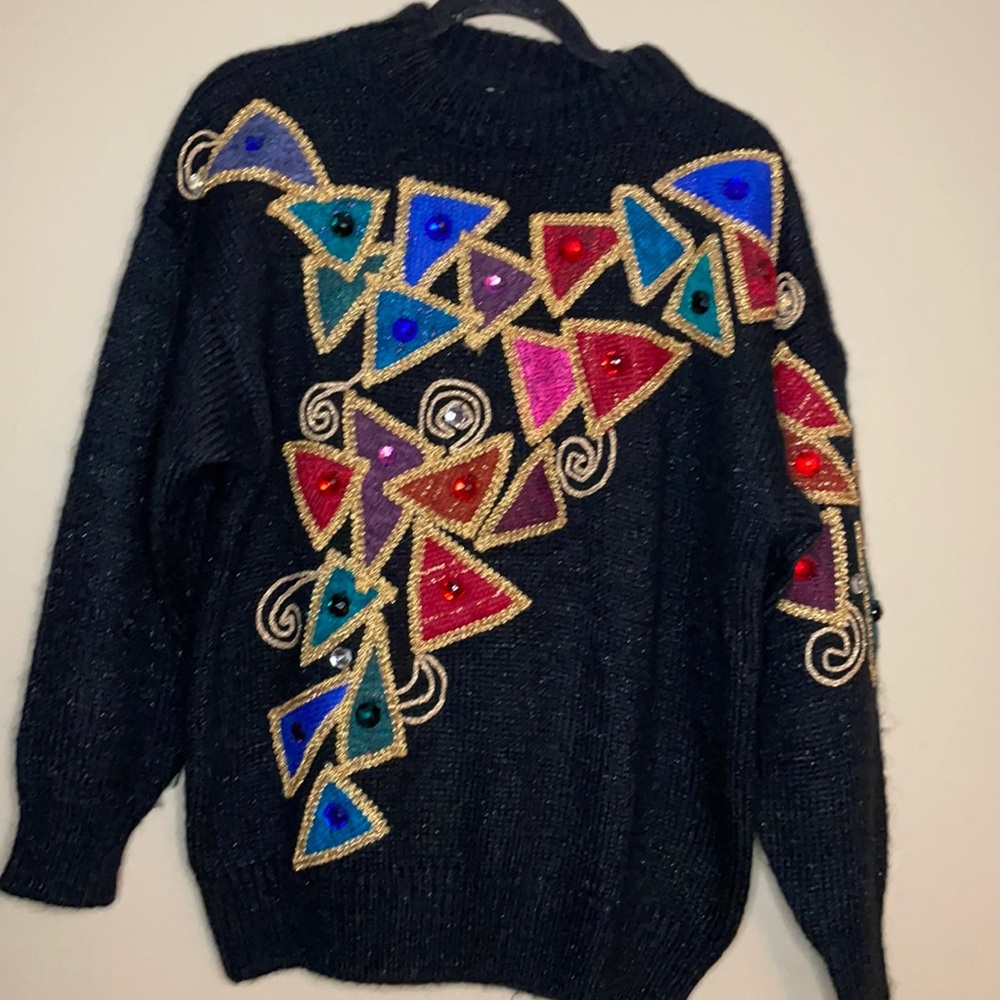 💎Vintage Mock Neck Pullover long sleeve thick knit 90’s Sweater